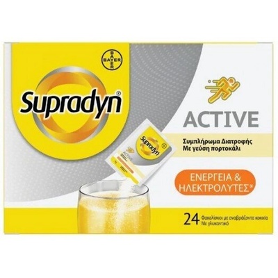 Bayer Хранителна добавка Витамини + електролити сашета, Supradyn Active Energy + Electrolytes 24 sachets