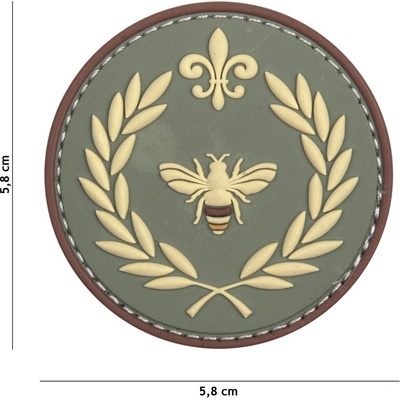 Gumová nášivka 101 Inc Napoleon Bee - olivová