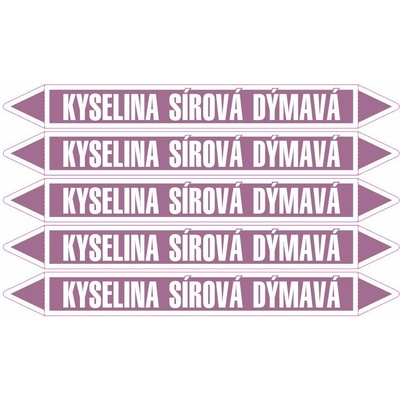 Grafiko | Kyselina sírová dýmavá - dle ČSN 13 0072 - Materiál Samolepící PVC folie, Rozměr aršík 5ks šipka 400x52mm