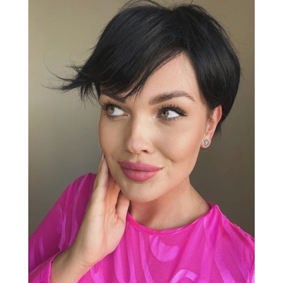 Xena parochňa z pravých a umelých vlasov Ebenová pixie