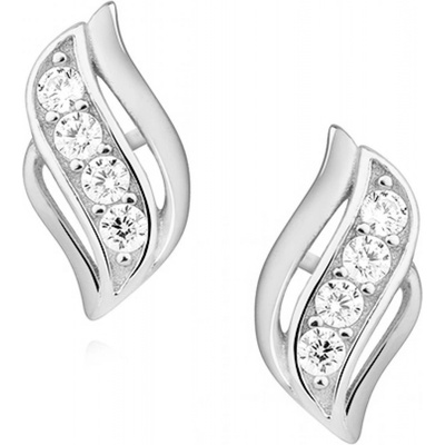 Lafira stříbrné náušnice Wave Crystal Z1401