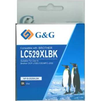 Compatible ГЛАВА ЗА BROTHER DCP J100/J105/MFC J200 - Black - LC529XLBK (LC-529XLBK) - HIGH CAPACITY - PN NP-B-0529XLBK - G&G (200BRALC 529BHGG)