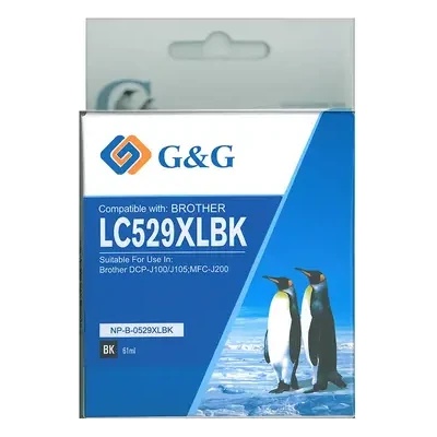 Compatible ГЛАВА ЗА BROTHER DCP J100/J105/MFC J200 - Black - LC529XLBK (LC-529XLBK) - HIGH CAPACITY - PN NP-B-0529XLBK - G&G (200BRALC 529BHGG)