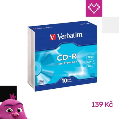 Verbatim CD-R 700MB 52x, AZO, slim box, 10ks (43415) – Zboží Živě