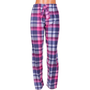 Image 1 of Поларен панталон-пижама в розово и синьо с кариран десен