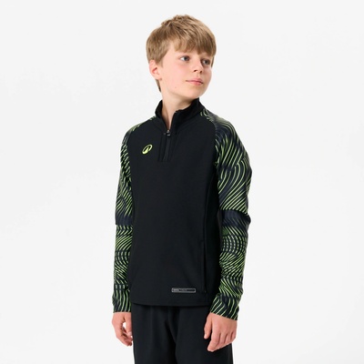 Kipsta Viralto CLUB Wavy s 1/2 zipsom čierno-žltá
