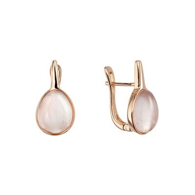 Evolution Group Cz Pozlacené náušnice kapky s pravým růženínem 11730.3