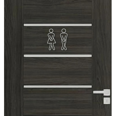 Drevená tabuľka na WC - žena a muž