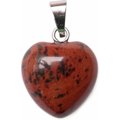 Nefertitis Obsidián mahagon přívěsek Srdíčko NF28328