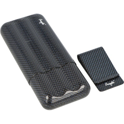 Angelo carbon pouzdro na 3 doutníky modré 16 cm