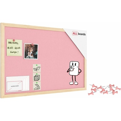 Allboards TFPINK64P Textilní tabule 60 × 40 cm