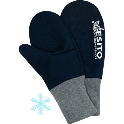 Esito Zimní palcové rukavice softshell s beránkem 2 fuchsiová navy blue