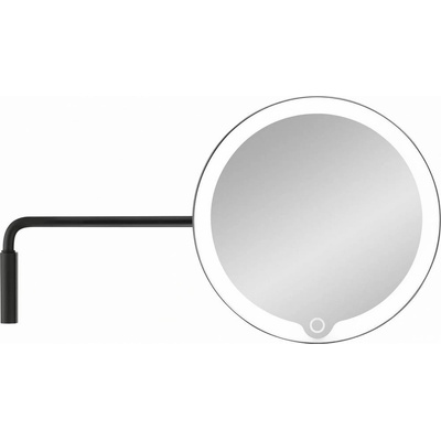 blomus Черно увеличително огледало с led светлина за стенен монтаж blomus от серия modo