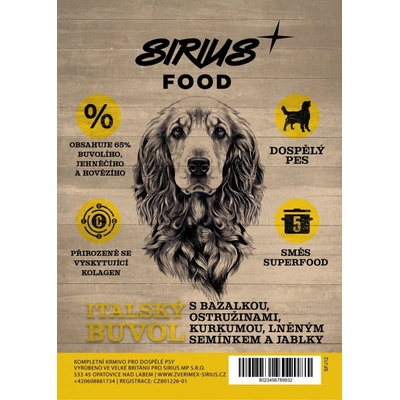 Sirius Food Superfood 65 Adult italský buvol s bazalkou 2 kg