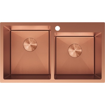 Mexen Xorin стоманена мивка с две отделения 780 x 450 мм, мед HC - 6441782000-65HC (6441782000-65HC)