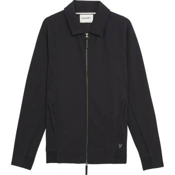 Lyle & Scott Diagonal Interlock Collared Zip Through - Black