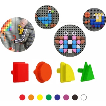 Masterkidz Geometrické prvky 8 farieb 256 ks
