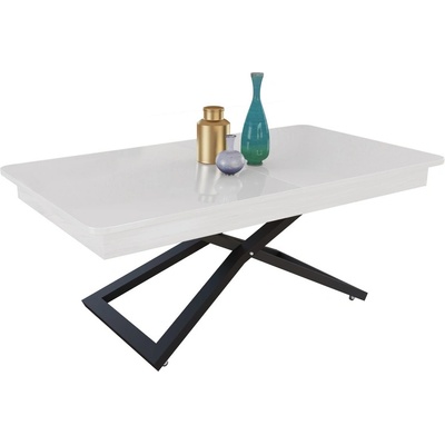 IVM BG Разтегателна маса Верона с повдигащ механизъм - бял гланц