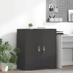 vidaXL Шкаф за съхранение Черен 80 х 40 х 90 см Стомана (891682)