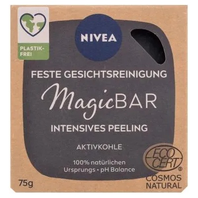 Nivea Magic Bar Exfoliating Active Charcoal 75 гр дълбоко почистващ и ексфолиращ сапун за лице с активен въглен за жени