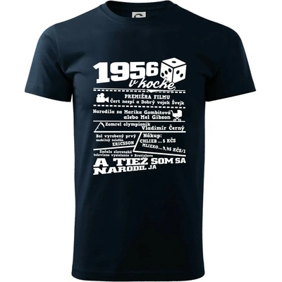 1956 v kocke tričko tmavomodrá