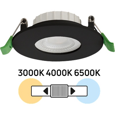 UltraLux Led луна за вграждане, димираща, черна, 6w, 3000k/4000k/6500k, 220-240v (lm6dcctmr16b)