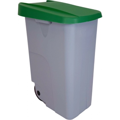 Denox odpadkový koš RECICLO na tříděný odpad 85 L, zelené víko, plastový s kolečky 23440_9