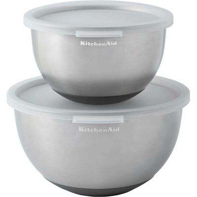 Nerezové mísy KitchenAid s víkem, sada 2ks KMS212OSSSA