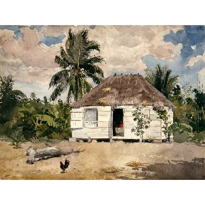 Reprodukce - VU56 Winslow Homer - Domorodá chatrč v Nassau
