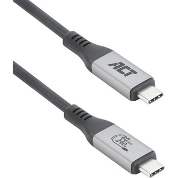 ACT Кабел ACT AC7452, от ThunderBolt 5(м) към ThunderBolt 5(м), 1.5m, 16K@120Hz, 80Gbps, 240W, черен (AC7452)