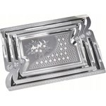 KINGHOFF Комплект 3 бр стоманени подноси за сервиране Kinghoff KH 4743, Хромирано покритие, Сребрист (9999KH4743)