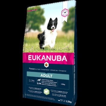 EUKANUBA Adult Small and Medium Lamb and Rice - Пълноценна суха храна за израснали кучета от малки и средни породи с агнешко и ориз, 2.5 кг