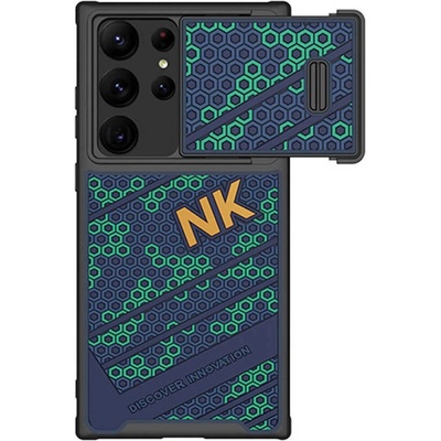 Nillkin CamShield Pro Case - хибриден удароустойчив кейс за Samsung Galaxy S23 Ultra (син-зелен)