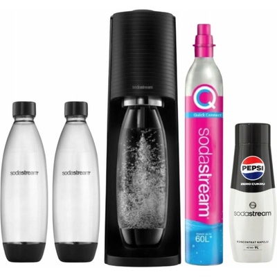 SodaStream TERRA na plynovanie vody 2 fľaše 1L + sirup PEPSI MAX