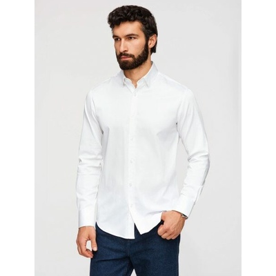 Pánska hladká košeľa slim fit V1 SHOS-0211 biela