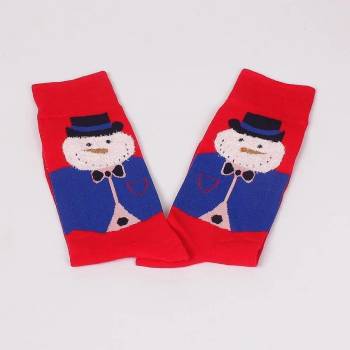 Image 1 of Мъжки коледни чорапи в червено със снежен човек