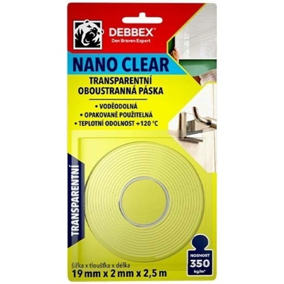 DEBBEX Oboustranná lepicí páska 12 mm x 2,5 m