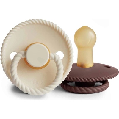 Frigg dudlík Rope 2 pack kaučuk Cream/Cocoa