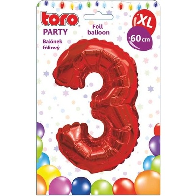 TORO Balónek fóliový XL číslice 3 60cm