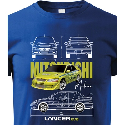 Dětské tričko Mitsubishi Lancer Evolution Modrá Canvas Bezvatriko.cz 2319