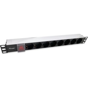 Equip Мрежова разпределителна кутия - 333293 (Schuko, 8 Schuko, Rack 1U, 1, 8 м кабел, алуминий, черна) (333293)