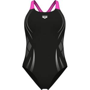 arena Дамски бански костюм Arena Women's Poseidonia Swimsuit Swim Pro Back LB Swimsuit - Black / Shocking Pink - размер 34 (EU) (150-5762-0211)