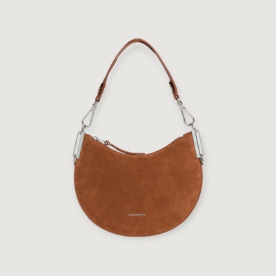 Coccinelle SUNUP SMALL semišová kabelka Cognac
