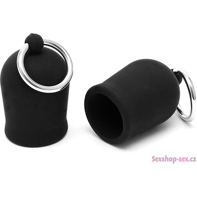 You2Toys Přísavky na bradavky s kovovými kroužky Black Velvets