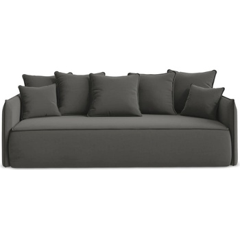 makamii Тъмносив кадифен разтегателен диван с място за съхранение 225 cm Hula - Makamii (HULA_3SF_3_P1_C1)