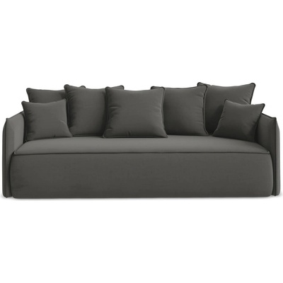 makamii Тъмносив кадифен разтегателен диван с място за съхранение 225 cm Hula - Makamii (HULA_3SF_3_P1_C1)