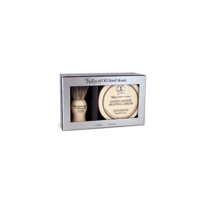 Taylor of Old Bond Street na holenie štetka Pure Badger + mydlo na holenie Sandalwood 150 g darčeková sada