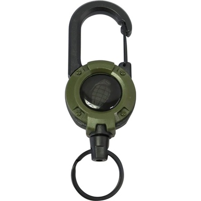 Přívěsek na klíče KOMBAT HEAVY DUTY s navíjákem a karabinou ZELENÁ