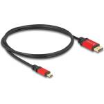 Delock Кабел Delock USB Type-C - DisplayPort (DP Alt Mode) за 8K при 30 Hz с HDR функция, 1 м, червен