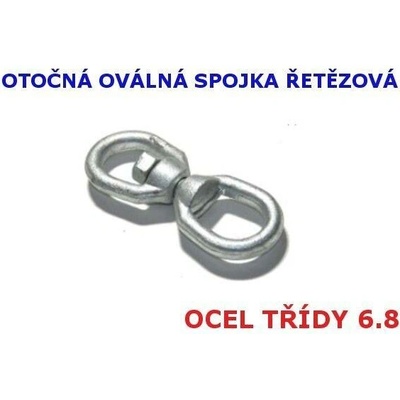 Otočné oválné oko - spojka pro řetěz - M12 - nosnost 900 kg, žárový zinek